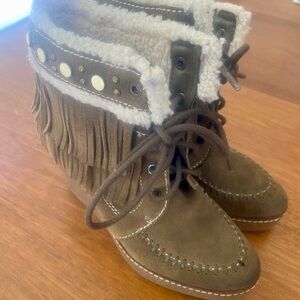 Sam Edelman Kemper fringe ankle boots size 7 1/2